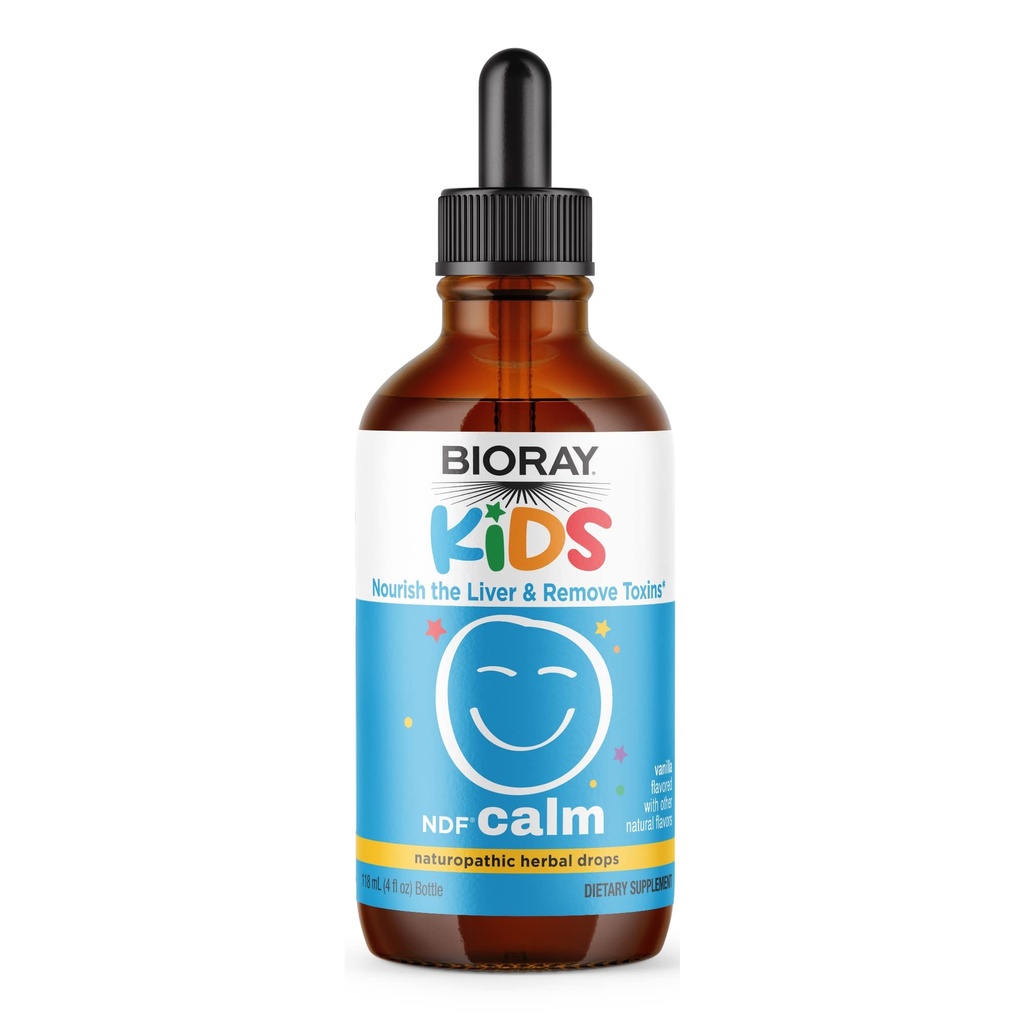バイオレイキッズ NDF カルム, バニラ - 4 fl oz - ノーリッシュザ 肝臓 & 毒素を取り除きます - 非GMO, ビーガン, グルテンフリーグルテンフリー - 2-4 ヶ月の供給
