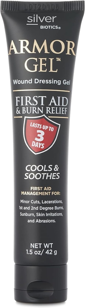 銀製のバイオティクスの装甲ゲルの傷のドレッシングのゲル | ファースト・エイド + バーン・リリーフ 24 PPM 銀のゲル | 1.5 oz