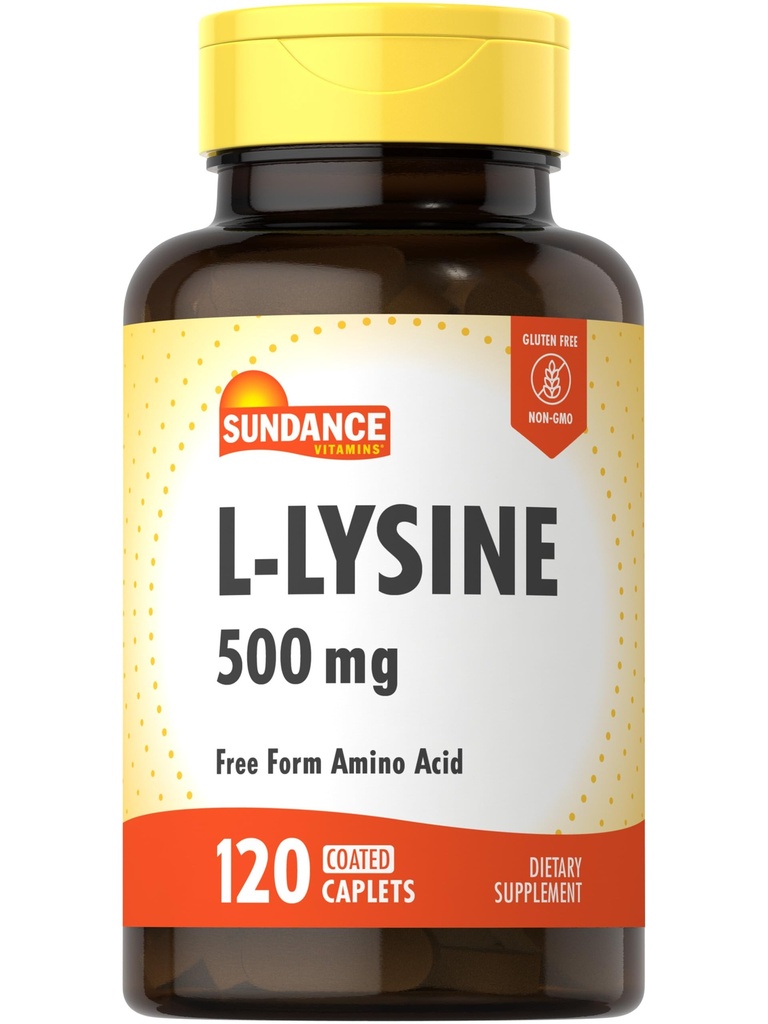 サンダンス L-リジン 500mg | 120カプレット | 無料のフォームアミノ酸 | ベジタリアン・非GMO・グルテンフリー対応サプリメント