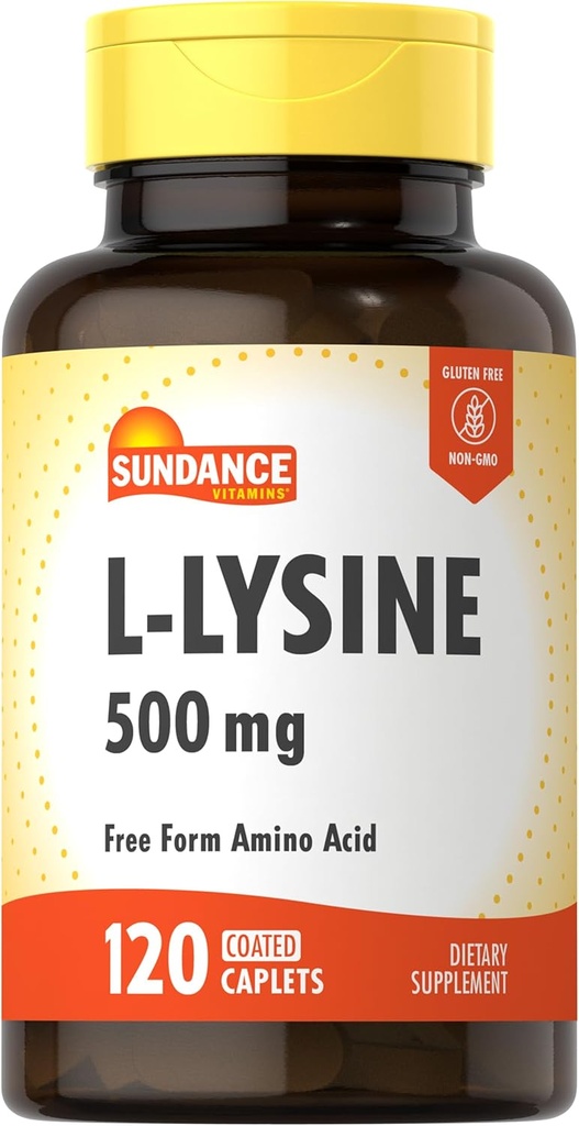 サンダンス L-リジン 500mg | 120カプレット | 無料のフォームアミノ酸 | ベジタリアン・非GMO・グルテンフリー対応サプリメント