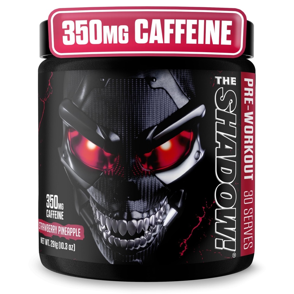 JNXスポーツシャドウ!カフェインハードコアプレワークアウトの350mg - いちごパイナップル30サービング | 電動エネルギー、メンタルフォーカス、男性女性のためのスーパーマン強度