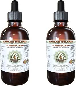 コーディセプアルコールフリー液体エキス、コルディセプ(コルディセプシネシス)マッシュルームグリセライトハワイファームナチュラルハーブサプリメント2x4オンス