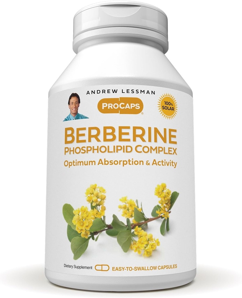 ANDREW LESSMAN Berberine Phospholipid Complex 30 カプセル - Barberry Root エキス. カプセルを飲みやすい小型