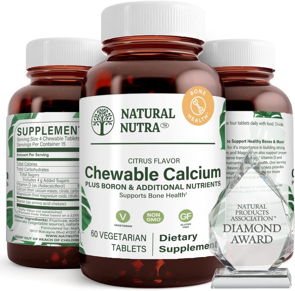 骨の強さのための自然なNuttraのChewableカルシウム補足は、筋肉健康を、助けます歯の健康、サポート 神経の健康および心血管の健康を、改善します骨の強さ、60のタブレットを促進します