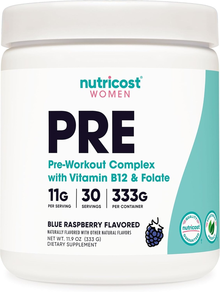 女性のためのNutricostのプレワークアウトの粉、青いラズベリー、30のサービング