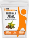 BulkSupplements.com Rhodiola Rosea Extract - 3% Rosavin、Rhodiola Extract - Rhodiola Root Extract、Rhodiola Supplement - ビーガン&グルテンフリー、給食当たり500mg、1kg(2.2ポンド)(パッケージ1)