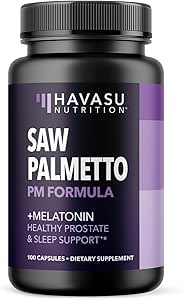 Melatonin 3mgの男性のためのPalmetto PM - 膀胱と睡眠サポートのためのナイトタイム前立腺の健康サプリメント - 尿の頻度を削減 - 100カウント - ビーガン、非GMOカプセル - 3ヶ月以上の供給