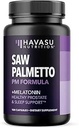 Melatonin 3mgの男性のためのPalmetto PM - 膀胱と睡眠サポートのためのナイトタイム前立腺の健康サプリメント - 尿の頻度を削減 - 100カウント - ビーガン、非GMOカプセル - 3ヶ月以上の供給