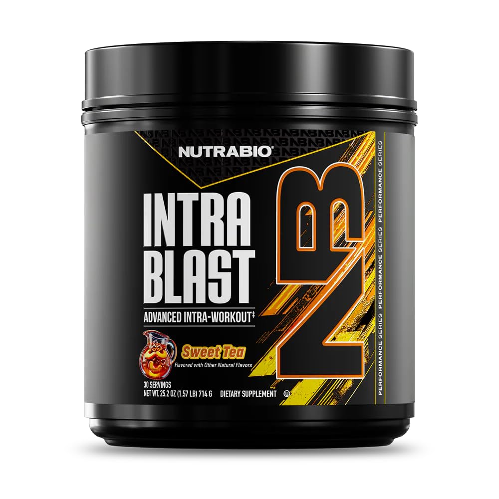 NutraBio Intra Blast Bcaaの粉のアミノ酸の補足、電解質及び水和のブレンド、Intra、前ワークアウト及び筋肉回復、20g Eaaaのアミノ酸の粉、5gグルタミン 甘い茶、30のサービング