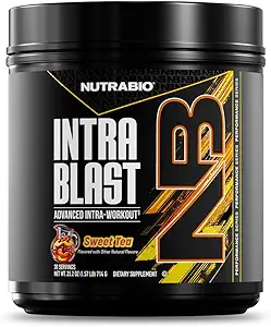 NutraBio Intra Blast Bcaaの粉のアミノ酸の補足、電解質及び水和のブレンド、Intra、前ワークアウト及び筋肉回復、20g Eaaaのアミノ酸の粉、5gグルタミン 甘い茶、30のサービング