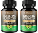 Berberine 1300mg with Green Tea Extract, Resveratrol, Red Yeast Rice & CoQ10 – 13-in-1 Immune Health, Natural Metabolic Support – 60 Capsules – Non-GMO, Lab Tested - 2 Pack