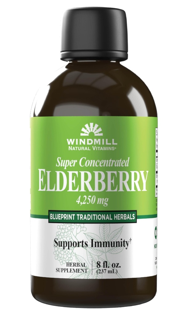 風車自然なビタミンの極度の集中された黒のElderberryの支持の免疫システム、酸化防止剤、8 Fl Ozで豊富な