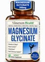 純粋なマグネシウムのGlycinate 200mg (Glicinato de Magnesio) - 睡眠、リラックス、筋肉及び女性の健康のためのChelatedのマグネシウムの補足–クエン酸塩か酸化物よりよく吸収される– 60ビーガンカプセル