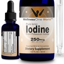 WellnessOneの甲状腺サポートのためのヨウ素の低下-カリウムのヨウ素からの速い代理の液体のヨウ素の補足-免疫及び認知のために大きい及び鉄の吸収を最大にして下さい- 1.67のflのoz