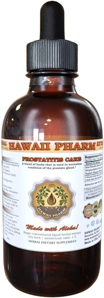 HawaiiPharm Prostate Support Dietary Supplement: Pygeum (Pygeum Africanum) Bark, Saw Palmetto (Serenoa Repens) Berry, Stinging Nettle (Urtica Dioica) Leaf Tincture (Alcohol-Based Liquid Extract) 2 oz