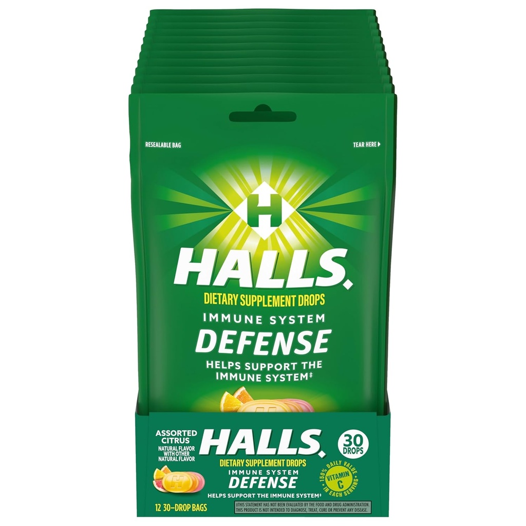 HALLSの防衛はCitrusのビタミンCの低下、食事療法の補足の低下、30の低下の12袋を分類しました(360の合計の低下)