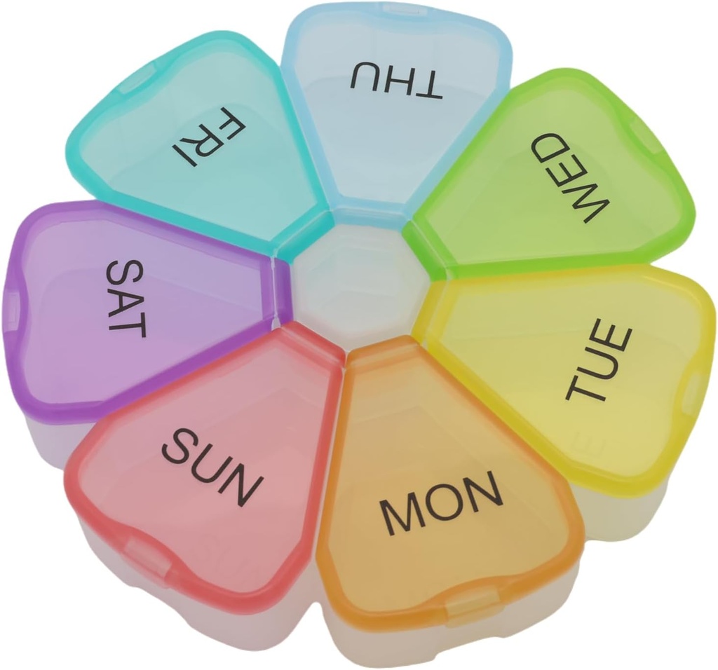 7日ウィークリーピルラウンドオーガナイザー、SysTech大ピルケースピルボックス1時間Pills/Medication/Supplements/Vitamin(マルチカラー)