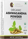 CARMEL ORGANICS 有機アシュワガンダルートパウダー (28 Oz または 794g/1.75 Lbs) USDA 認定。 ラボテスト、非GMO&グルテンフリー | インドのアガニア・ソムニフェラ