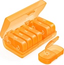 AUVON XLウィークリーピルオーガナイザー 2 日、使いやすい、Pill Box 7 デイトラベルメディテーション、ビタミン、魚油、サプリメントのための 1 枚の大きな開口部の PM ピルケース
