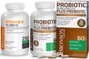 Bronson Probiotic 50億CFU + Appleのポリフェノール及びパイナップルのフルーツのエキス+ビタミンA 10,000 IUの優れた非GMOの方式のプレバイオティクス