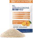 L-ARGININE PRO サプリメントパウダー | 30 パケット シングル サーブ トラベル サイズ | 5,500 L-アルギニン プラス 1,100 mg L-シトルリン, オレンジ