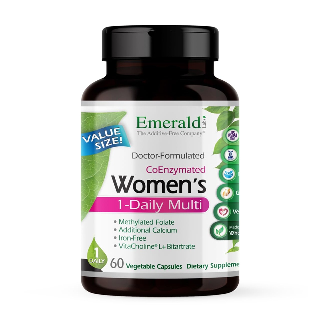 EMERALD LABS 女性の1 - 毎日のマルチビタミン - カルシウム、亜鉛、ビタミンBが含まれています - 骨と免疫のサポートサプリメント* - グルテンフリー - 60野菜カプセル