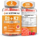 砂糖の自由なビタミンD3 K2のグミー、ビタミンDのグミーの補足、10000 IU + 200mcg D3およびK2の補足、おいのビタミン、骨のためのサポート 筋肉歯の免疫、60のサービング120のグミー、ラズベリー