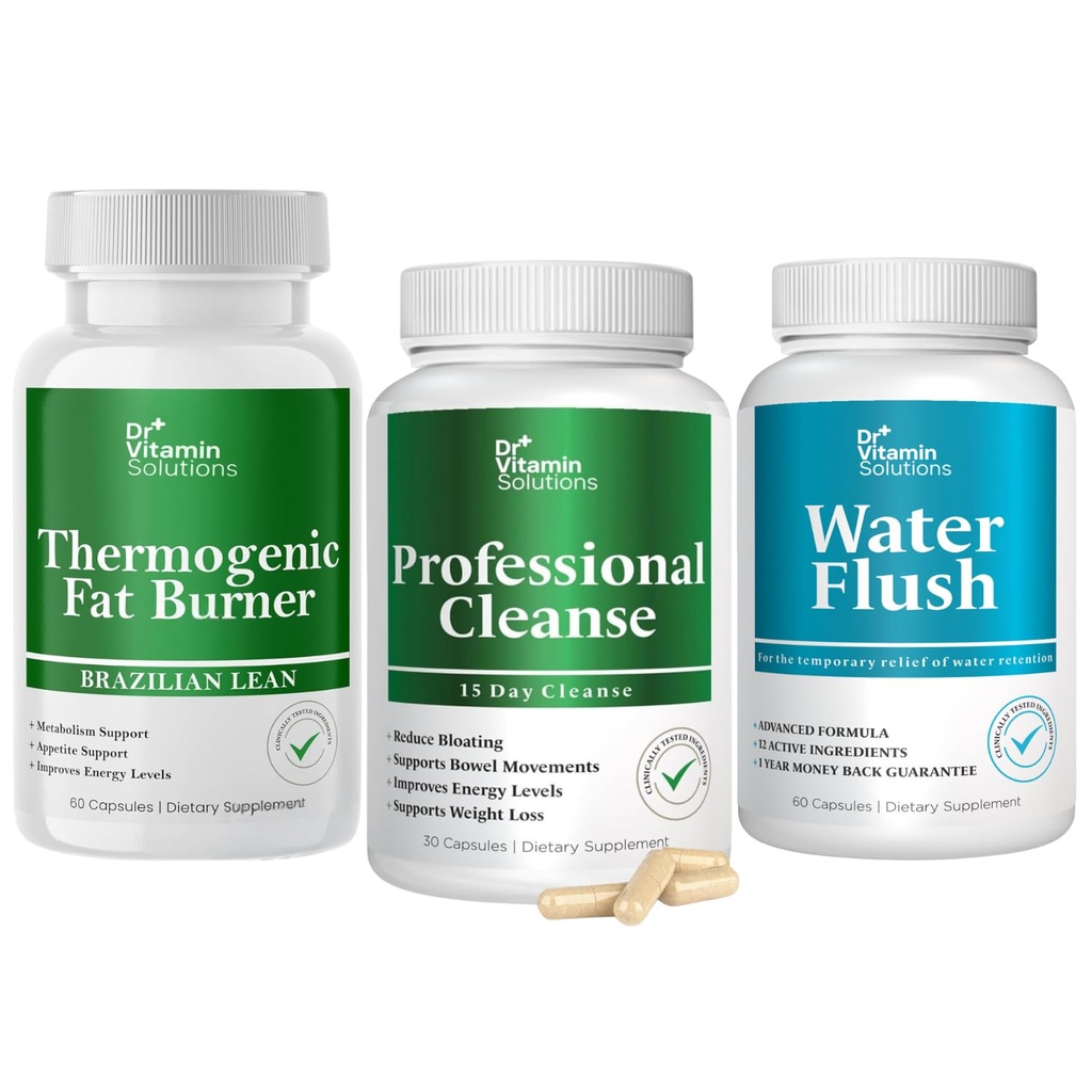 DR VITAMINの解決のThermogenic脂肪バーナー、15日の清潔な、水フラッシュ、女性及び人の束のための減量、180のカプセル