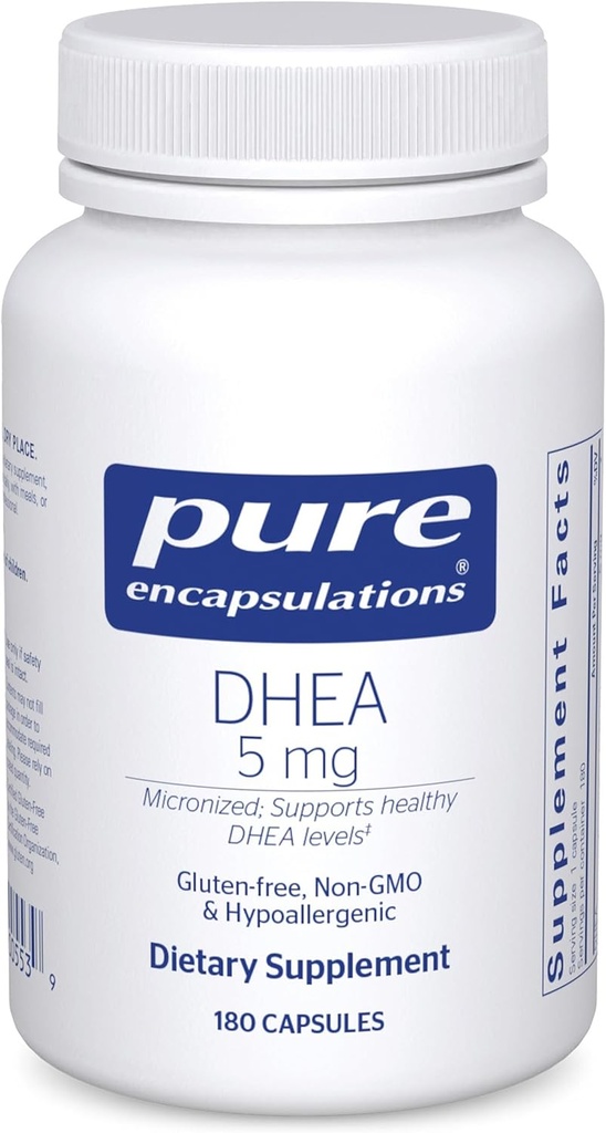純粋なカプセル化DHEA 5 mg - 免疫サポート&ホルモンバランス* - Micronized DHEA -グルテンフリー&ビーガン - 180カプセル