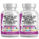 きれいなNutraceuticalsのミルクのThistle NAC Chanca Piedraのビートのルートのアーティチョークのタンポポの根 - 肝臓のクレンジング 補足プラス TUDCAのコリン及びジンジャー - 2パック