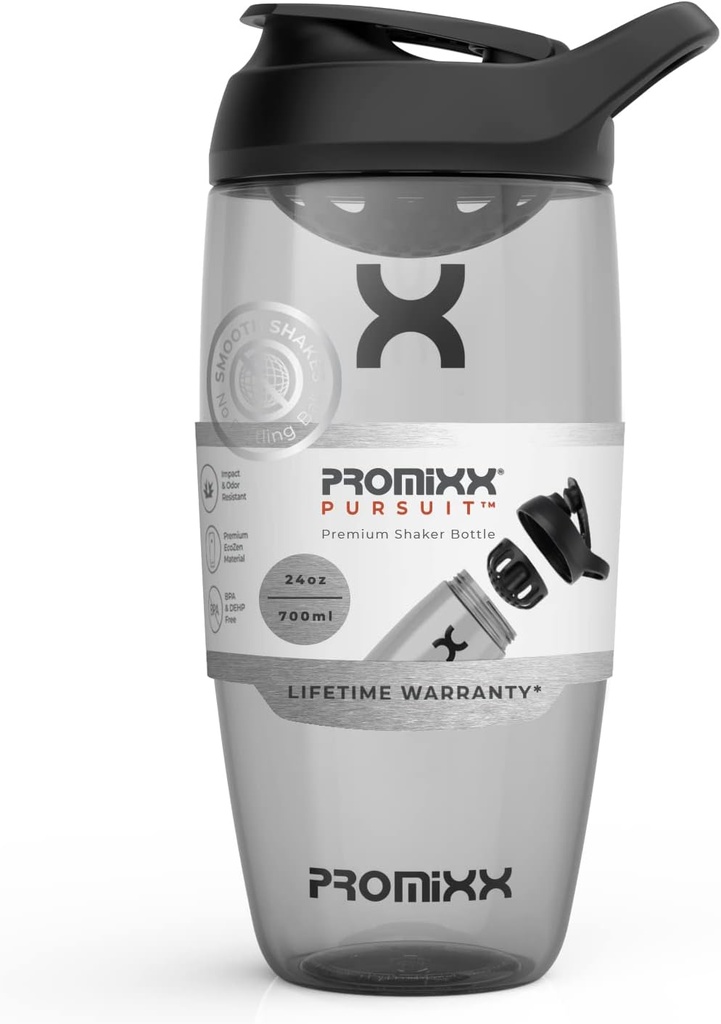Promixxの追求の蛋白質のシェーカーのびん(24のoz)–無声非球のミキサー、漏出防止のふた、BPA/BPS及びフタル酸塩なしのECOZEN –蛋白質の揺れ、前及び後ワークアウトのスムージーのための容易なクリーニングのシェーカーのコップ