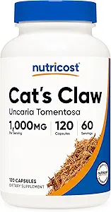 Nutricost Catの爪1000mg、120カプセル - ベジタリアンキャップ、非GMOおよびグルテンフリー、60のサービング