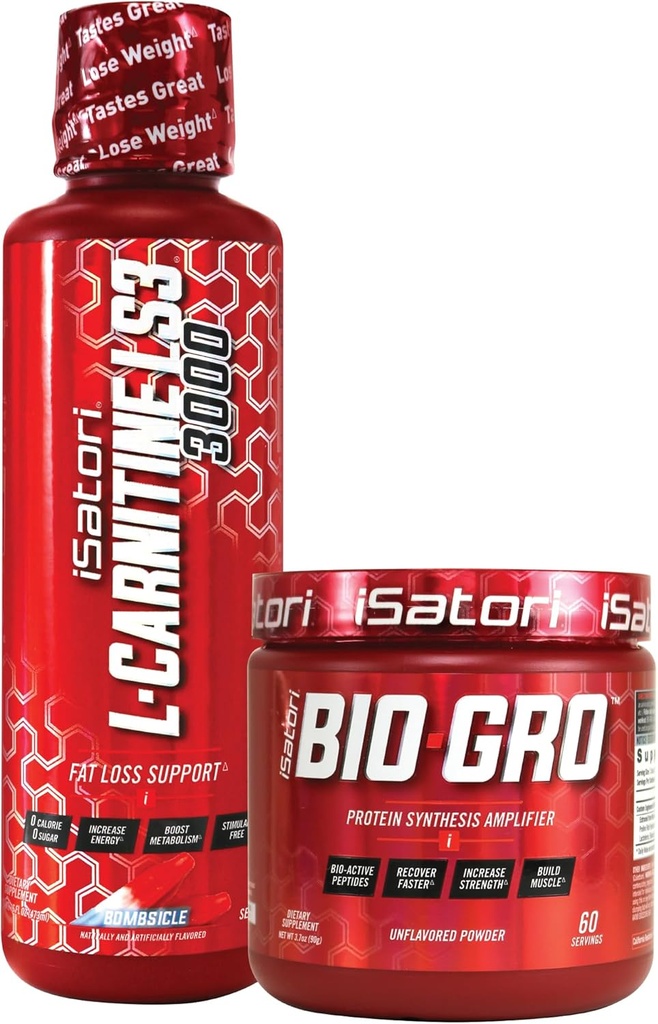 iSatoriバイオGROプロテインSyntheisアンプL-カルニチンLS3 3000の爆弾の味