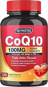 PQQ&ShilajitのCoQ10 100mg - 高吸収のCoenzyme Q10の補足は心の健康及びエネルギー生産、120の野菜のカプセルのためのMitochondrial、強力な酸化防止を高めます