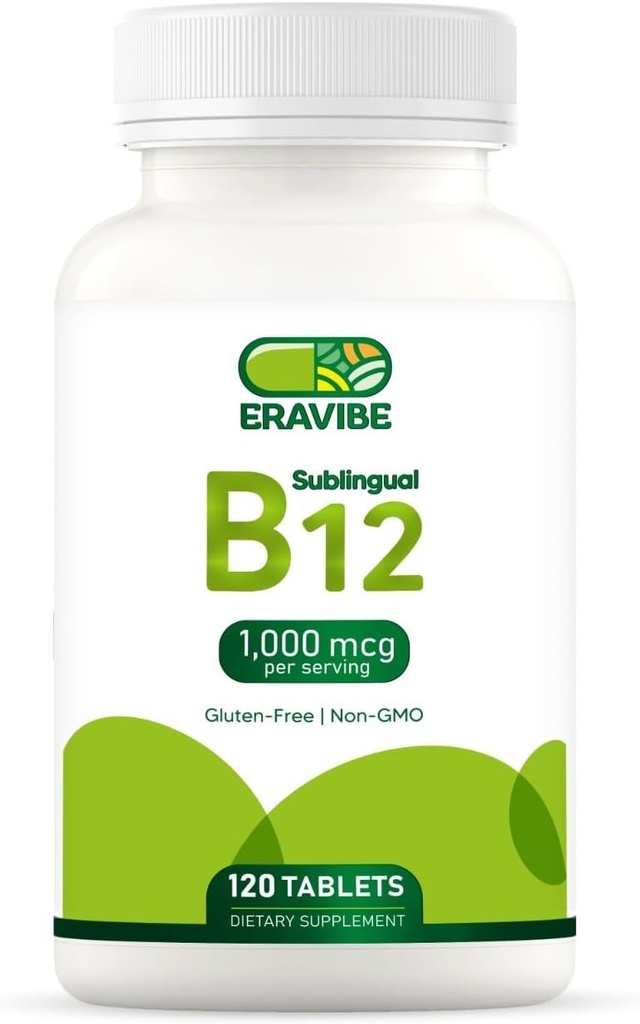 Vitamin B12 1000 mcg, 120 Tablets, Natural Cherry Flavor, Gluten-Free, Non-GMO, Sugar Free, Fast Dissolve