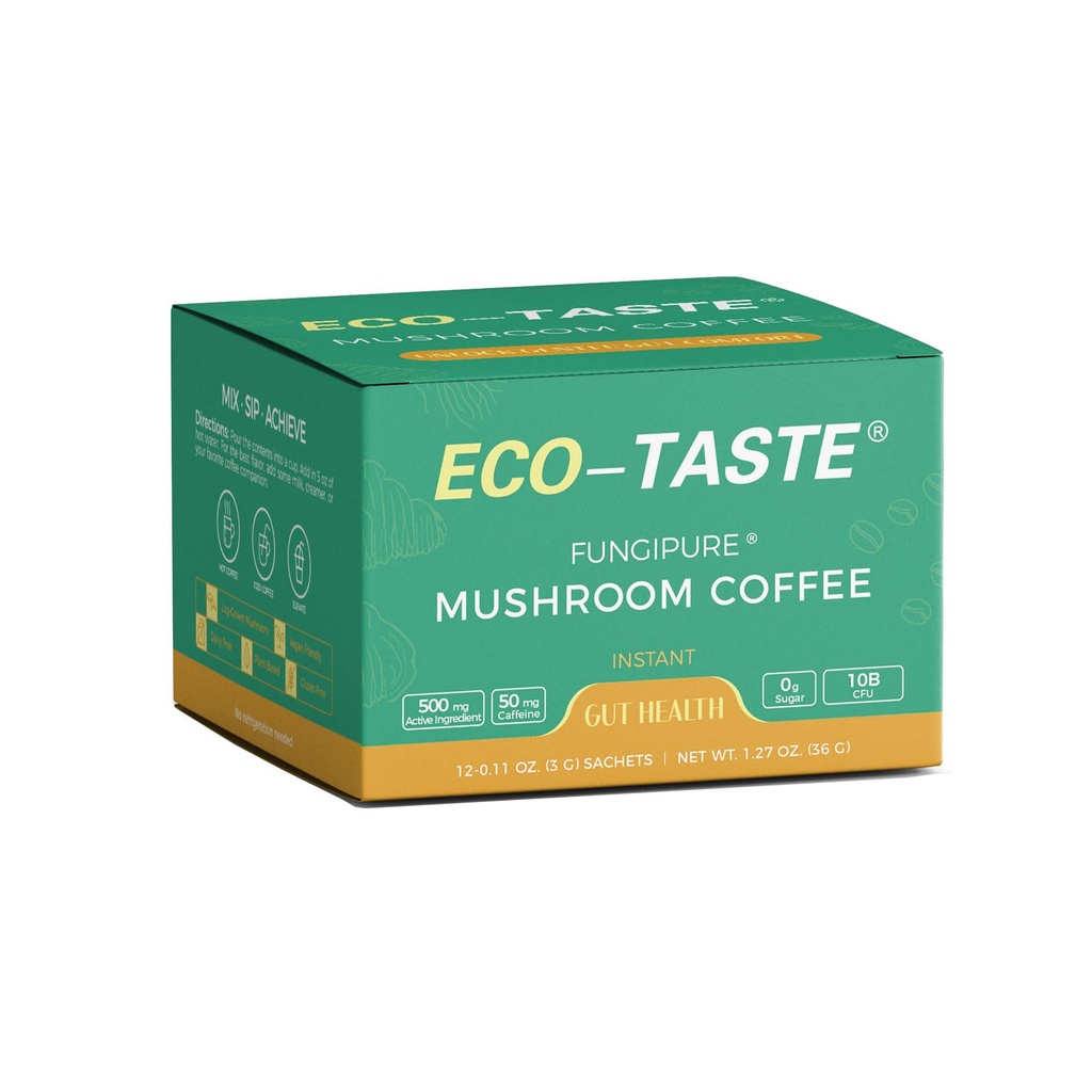 ECO-TASTEのきのこのコーヒー ミックス、チャガ、ライオンのマネ、トルコの尾、ヤコンおよびプロバイオティクスとグット健康のために設計– 12の磨き粉