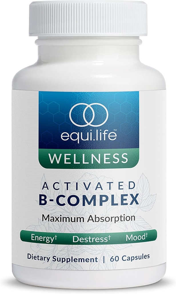Equilife は B の複合体を活動化させました、Biotin、イノシトール、B12 及び B6、Choline 及びサポート エネルギー及び毛、皮、釘の健康、グルテンフリーのグルテンフリー、ビーガン、非 GMO、60 のカプセルに Folate を活動化させました