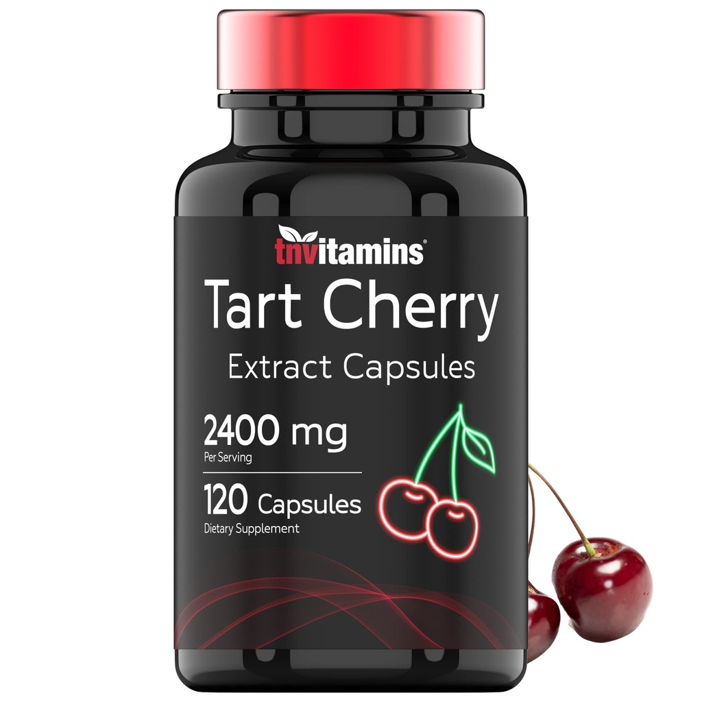 タルト チェリー カプセル(2400 MG - 120 カウント) | モンモーテンシー チェリー エキス | 抗酸化剤、アントシアニン、および フィトヌトリエントを提供 | スリープとその他のためのタルト チェリー! | 米国製 GMO ノン GMO!