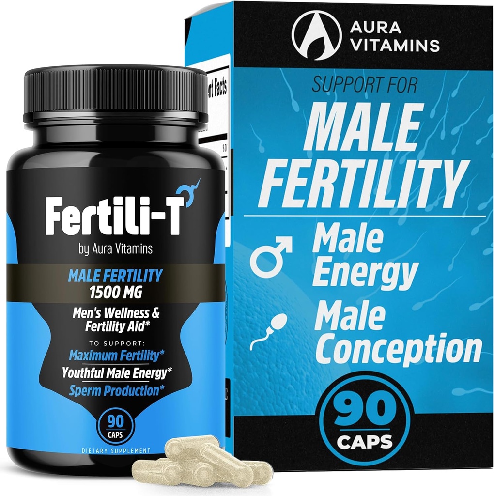 Fertili-T マン 男性の生殖能力サポート | 1500 MG | 90 カプセル | ブースツ 精子健康・エネルギー・ウェルネス | 自然豊饒を最適化 | 飲みやすい (1)