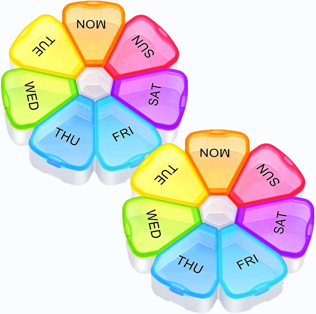 大きい週刊の丸薬のオルガナイザー、OAAO XL 7日 ビタミン、タラのレバー オイル、丸薬、補足、花の薬のオルガナイザー-関節炎の友好的な(2パック)のための携帯用ピル箱の箱