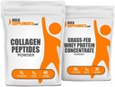 BulkSupplementsのコラーゲンのペプチッド1kg +草の餌の蛋白質は1kg束に集中します