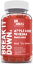 Dr. Tobias Apple Cider Vinegar Gummies with the Mother, 500mg ACV per Offering, Plus Folate, B6, B12 & Iodine, サポート消化の健康, Gut Cleanse & Detox, ビーガン, 60 Gummies