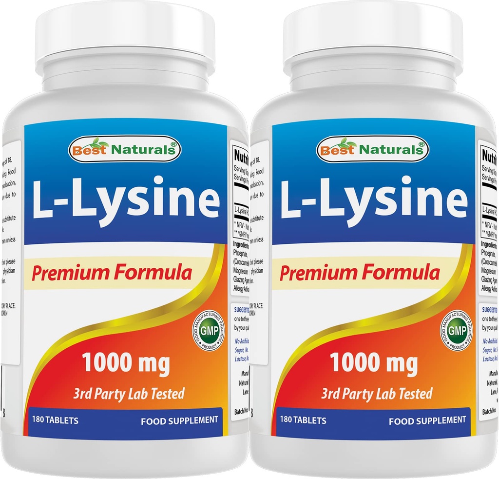 ベストナチュラルL-リジン1000mg 180錠(180カウント)(2本入)