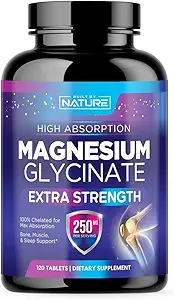 マグネシウムのGlycinate 250mg - 高吸収のChelatedのマグネシウムの補足- 100%の純粋なマグネシウムのGlycinate -圧力、睡眠、中心および筋肉健康サポート-非GMO、ビーガン、グルテンフリー(120のタブレット)