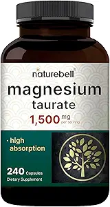 NatureBellのマグネシウムの最終的な1,500mg、240のカプセル 高い吸収のためにChelated 非GMOのグルテンフリー