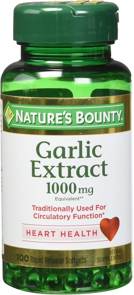 Nature's Bountyのニンニクのエキス1000のmgの100急速な解放のSoftgels (4のパック)