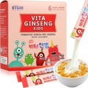 Vita Ginsengキッズ、ビタミンD、亜鉛、7ベリーズ、バナナ、20野菜、免疫サポートのためのミルクパウダー、フォーカスとメモリブースト、30パケット(1セット)