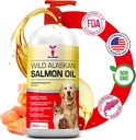 犬、猫&フェレットのためのSavvyBeast野生アラスカサーモンオイル - EPA&DHAとオメガ3魚油ペットサプリメント - 皮膚、コート、関節、心臓、脳、痛みの軽減と免疫をサポート - 16オンス