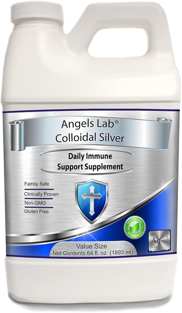 Colloidal Silver Immune Support 10 PPM Nano Liquid (64 fl oz)