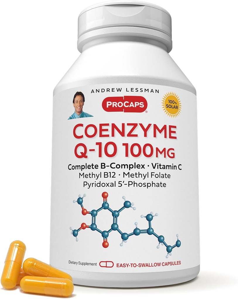 ANDREW LESSMAN Coenzyme Q-10 100 mg 30カプセル - エネルギー生産と最適なキーオーガン機能、アンチ酸化防止サポート、老化、プラスBコンプレックスで枯渇。 カプセルを飲みやすい